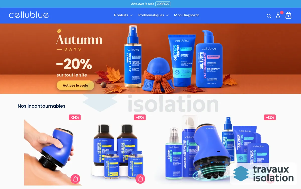 Capture : Boutique Cellublue : produits cellulite, minceur et vergetures