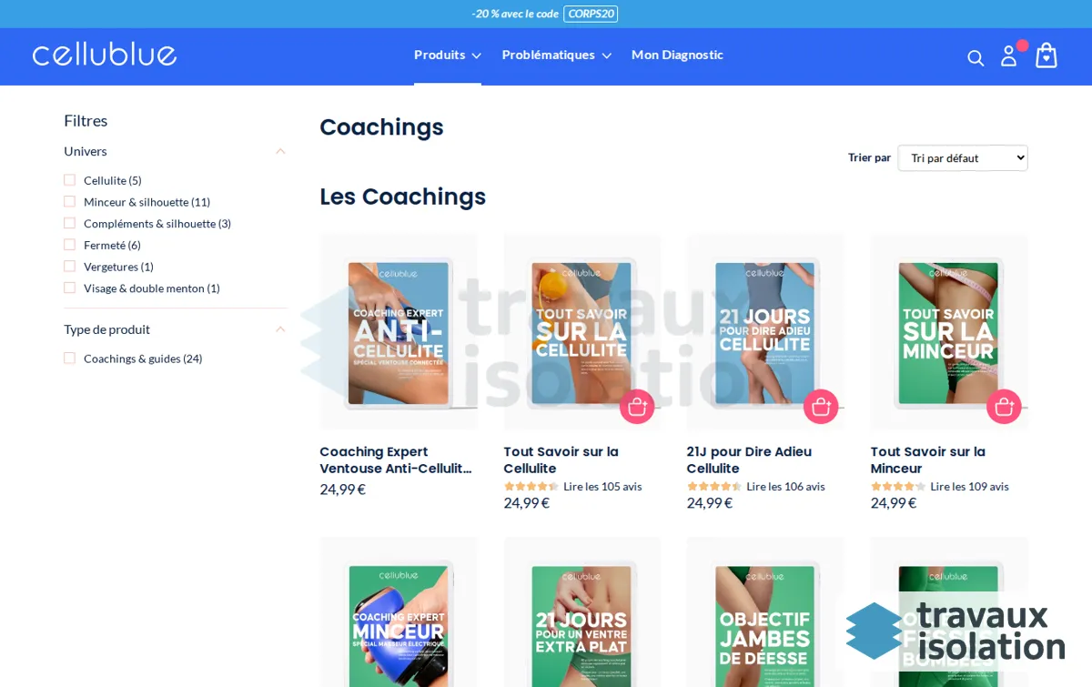 Capture : Coachings Bien-être & Minceur | Cellublue
